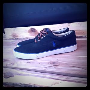 Polo Ralph Lauren mens black canvas sneakers